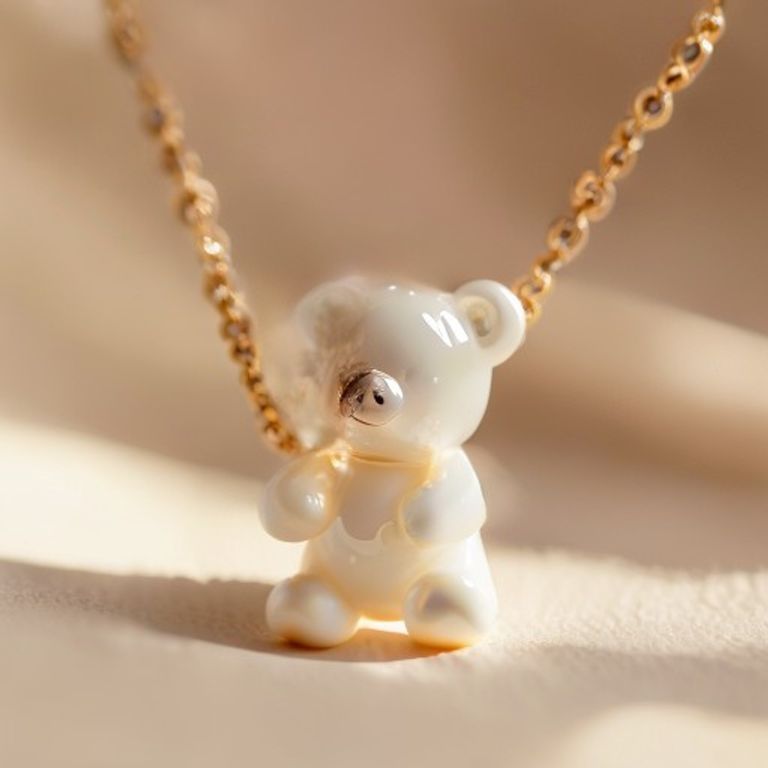 Pearl Bear Phone Charm